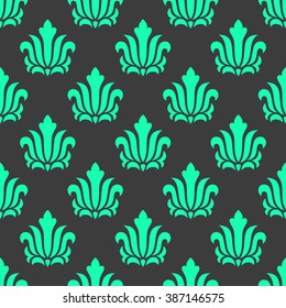 Seamless damask pattern. Endless floral texture. Ornate background for wallpaper, web page, card, postcard, poster, invitation, textile design, cover, banner, sticker, wrapping or scrapbook paper.