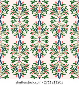 Patrón de Damasco sin costuras. Patrón de flores sin fisuras. Fondo de patrón floral étnico de Antiguas. Elegante boho textil, Fondo de pantalla, y diseño de impresión de tela, suelo de baldosas, papel de embalaje