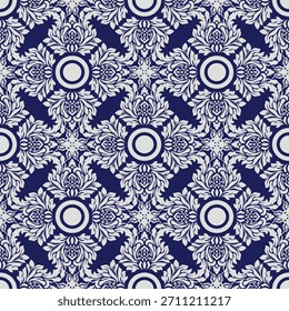 Seamless Damask Pattern. Seamless Flower pattern. Vintage ethnic floral pattern background. Elegant boho textile, wallpaper, and fabric print design, Tiled floor, Wrapping paper