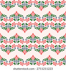 Padrão De Damasco Sem Costura. Padrão de flor uniforme. Vintage fundo padrão floral étnico. Elegante boho têxtil, papel de parede, e design de impressão de tecido, piso ladrilhado, papel de embrulho