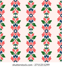 Seamless Damask Pattern. Seamless Flower pattern. Vintage ethnic floral pattern background. Elegant boho textile, wallpaper, and fabric print design, Tiled floor, Wrapping paper