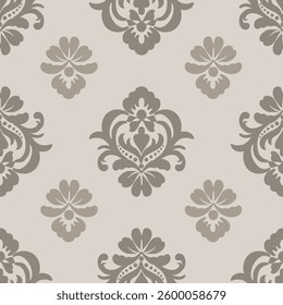 seamless damask pattern, gray abstract floral, vector illustration elegant for textile design, wall paper, bedding, curtain, cushion, upholstery fabric, decoration, vintage, luxury design, interior
