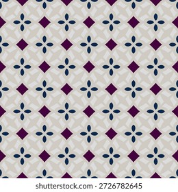Seamless damask pattern in grey and burgundy tones resembling ornamental tiles for wallpaper and fabric
