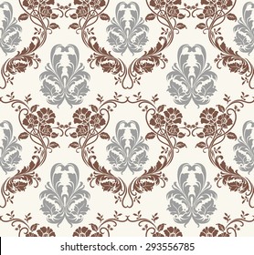 Seamless damask pattern with luxury style.
