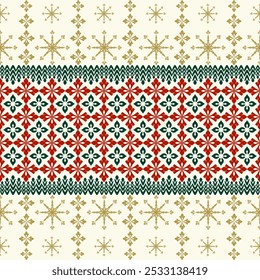 Seamless damask pattern. Luxury template background with flying snowflakes ,flower, winter Christmas. Design for fabric, clothing, greeting card,  wrapping, wallpaper, embroidery, cushion.