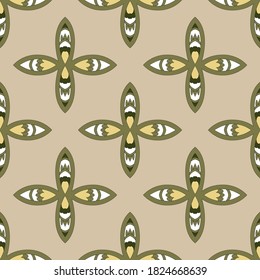 Seamless damask pattern on background