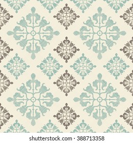 seamless damask pattern on texture background. Tile
