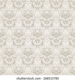 Seamless damask pattern. Ornamental background with pattern