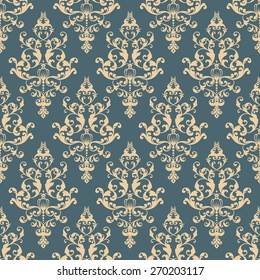 Seamless damask pattern. Ornamental background with pattern