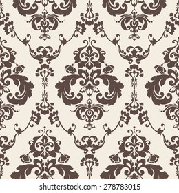 Seamless damask pattern. Ornamental background with pattern