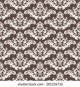 Seamless damask pattern. Ornamental background with pattern