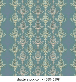 Seamless damask pattern. Ornamental background with pattern