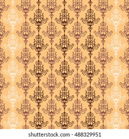 Seamless damask pattern. Ornamental background with pattern
