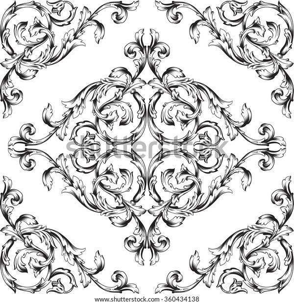 Seamless Damask Pattern Ornamental Background Pattern Stock Vector ...