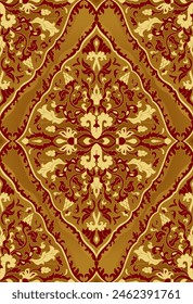 Nahtloses Damastmuster mit Zierblumen. Klassisches Blumenornament. Hintergrund für Bildschirmhintergrund, Textil, Teppich und jede Oberfläche.
