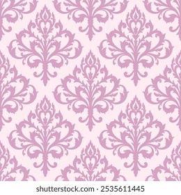 Seamless damask pattern, pink floral baroque motif, vintage decorative background for luxury interior design, wallpaper, fabric, invitations, and elegant branding