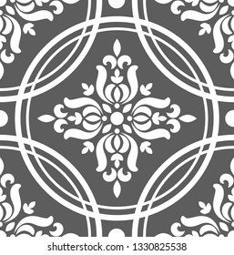 seamless damask pattern, pink wallpaper classic style of baroque, floral decorative background for design, texture, ceiling, wall, fabric and silk, vector illustration