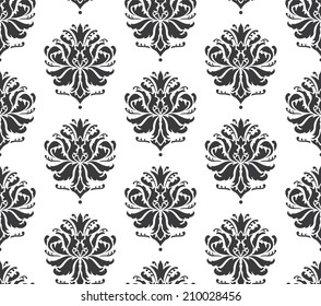 Seamless damask pattern vector