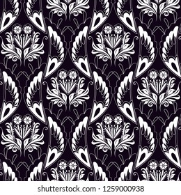 Seamless damask pattern in vector art
