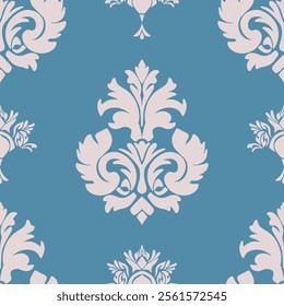 Seamless damask pattern. Vector illustration. Can be used for wallpaper, pattern fills, web page background, surface textures. Seamless oriental pattern in the style of baroque.