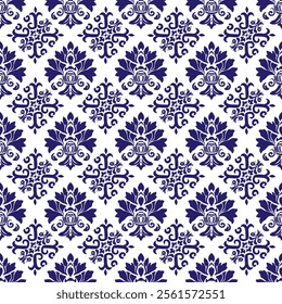 Seamless damask pattern. Vector illustration. Can be used for wallpaper, pattern fills, web page background, surface textures. Seamless oriental pattern in the style of baroque.