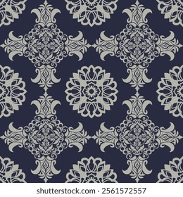 Seamless damask pattern. Vector illustration. Can be used for wallpaper, pattern fills, web page background, surface textures. Seamless oriental pattern in the style of baroque.