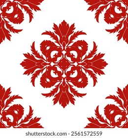 Seamless damask pattern. Vector illustration. Can be used for wallpaper, pattern fills, web page background, surface textures. Seamless oriental pattern in the style of baroque.