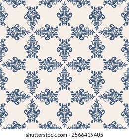 Seamless damask pattern. Vector illustration for your design. Repeated designs for wallpaper, branding, web design, invitations, blankets, bedspreads.
