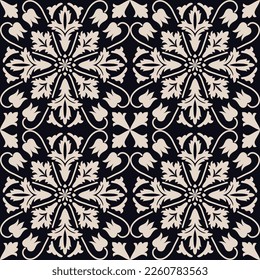 Seamless Damask pattern. Seamless pattern with Victorian motives. Wallpaper in the style of Baroque. Seamless vector background. Vintage floral ornament. 