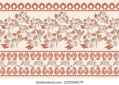 Seamless damask pattern. Vintage background.Ethnic oriental pattern traditional.Motifs Ikat embroidery damask wallpaper.Textile rapport. Vintage background abstract design for texture, fabric, cloth