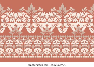 Seamless damask pattern. Vintage background.Ethnic oriental pattern traditional.Motifs Ikat embroidery damask wallpaper.Textile rapport. Vintage background abstract design for texture, fabric, cloth