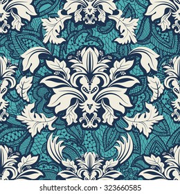 Seamless damask pattern. Vintage classic wallpaper, background
