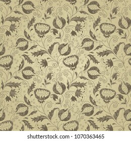 Seamless damask pattern. Vintage decorative elements. Hand drawn background. Islam, Arabic, Indian, ottoman motifs. Perfect for printing on fabric, ceramic tile or paper. Vector.