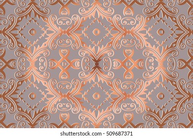 Seamless damask pattern Vintage decorative elements. Perfect for printing on fabric or paper