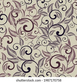 patrón de damasco sin costura. Ornamento vintage. Para papel pintado, impresión en papel envasado, textiles.