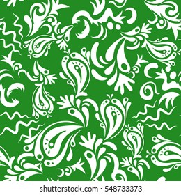 Seamless damask pattern. Vintage ornamental background with victorian pattern. Vector illustration.