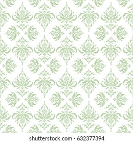 Seamless damask pattern. Vintage ornamental background with victorian pattern in neutral colors. Vector illustration.
