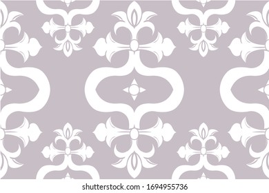 Seamless damask pattern wallpaper. Vintage decor in Victorian surface style