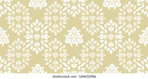 Nahtlose Damast-Muster-Tapete. Vintage-Deko im viktorianischen Stil