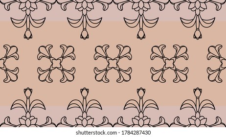 Papel de pared de patrón de damasco sin costura. Decoración de estilo victoriano.