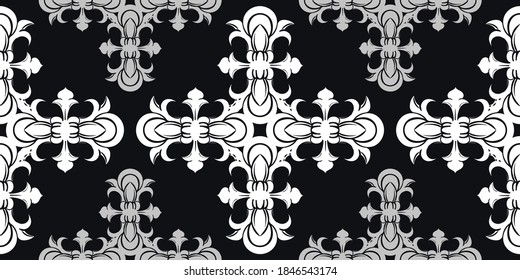 Seamless damask pattern wallpaper. Vintage decor in Victorian surface style