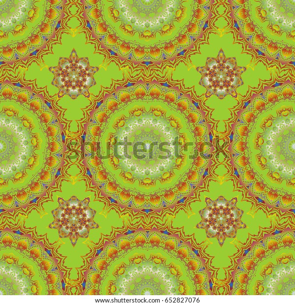 Seamless Damask Pattern Yellow Gray Classic Stock Vector Royalty