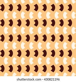 Seamless Damask Pattern.Curved Shapes Background. Orange Regular Texture