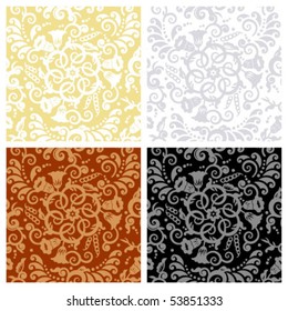 Seamless damask patterns