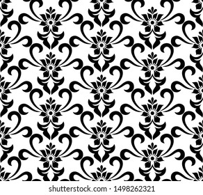 Seamless damask patterns for ornament, wallpaper, packaging, vector background.