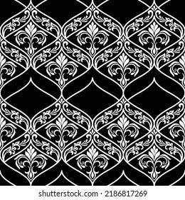 Nahtlose Damast-Muster für Ornamente, Tapeten, Verpackungen, Vektorhintergrund