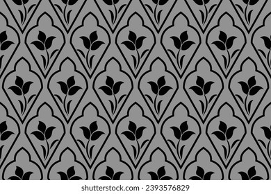 Seamless damask patterns for ornament, wallpaper, packaging, vector background