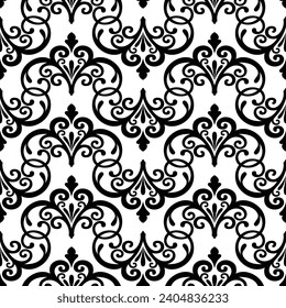 Seamless damask patterns for ornament, wallpaper, packaging, vector background