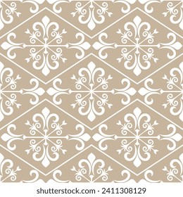 Seamless damask patterns for ornament, wallpaper, packaging, vector background
