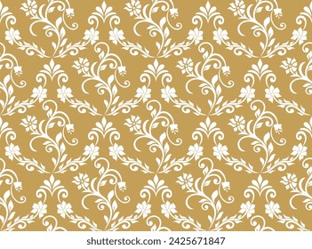 Seamless damask patterns for ornament, wallpaper, packaging, vector background
